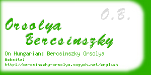 orsolya bercsinszky business card